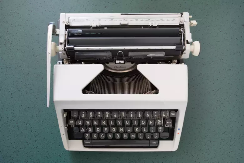 1970s white typewriter