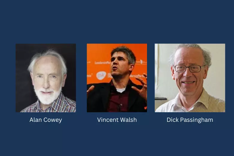 Photos of Alan Cowey, Vincent Walsh and Dick Passingham 