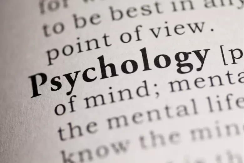 Photo of a page showing the definition of psychology
